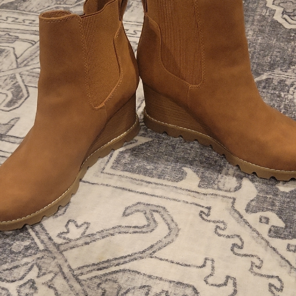 Tan Suede Ankle Boots - Picture 2 of 7
